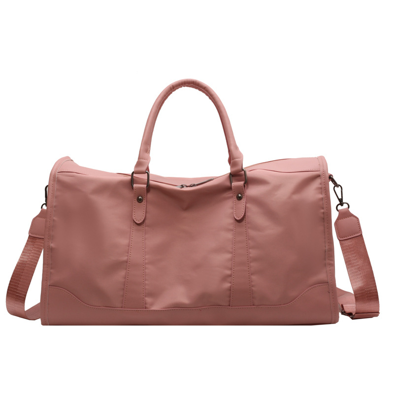 Short-distance travel bag, women's fashionable handbag, water-resistant solid color travel storage bag, boarding bag, large-capacity fitness bag Item Picture