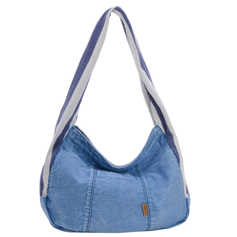 Versatile, casual, retro denim tote bag for women, 2024 new commuter underarm bag, shoulder bag, denim bag Item Picture