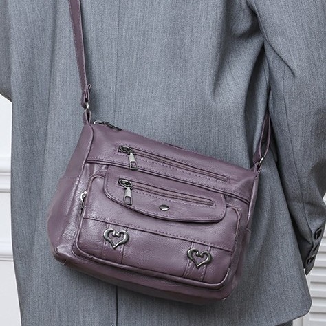 Single-shoulder cross-border trend crossbody bag, simple and casual bag, trendy design, solid color Korean-style crossbody bag, messenger bag details Picture