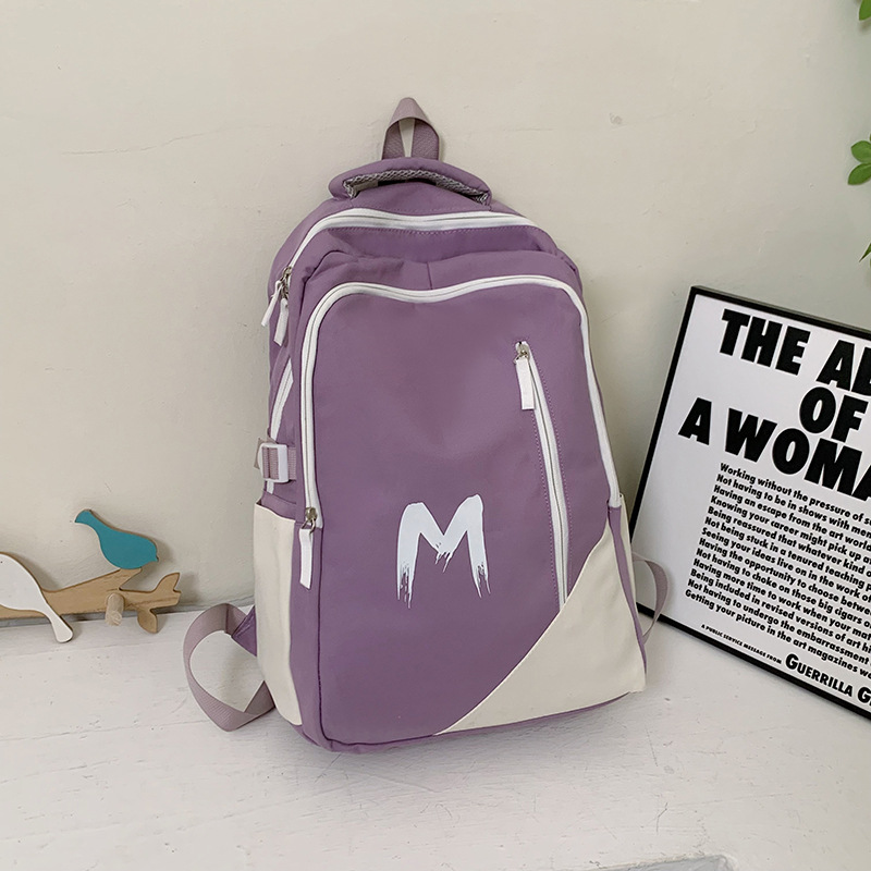 ins style simple and casual large-capacity backpack for high school girls, simple and casual travel backpack for college students details Picture