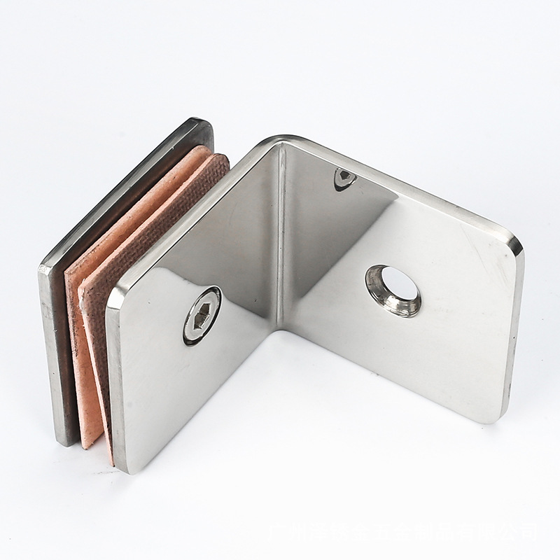 Stainless steel glass door clamps 304 fixed clamps, 90-degree square Angle codes, bathroom wall brackets, glass hardware accessories full figure