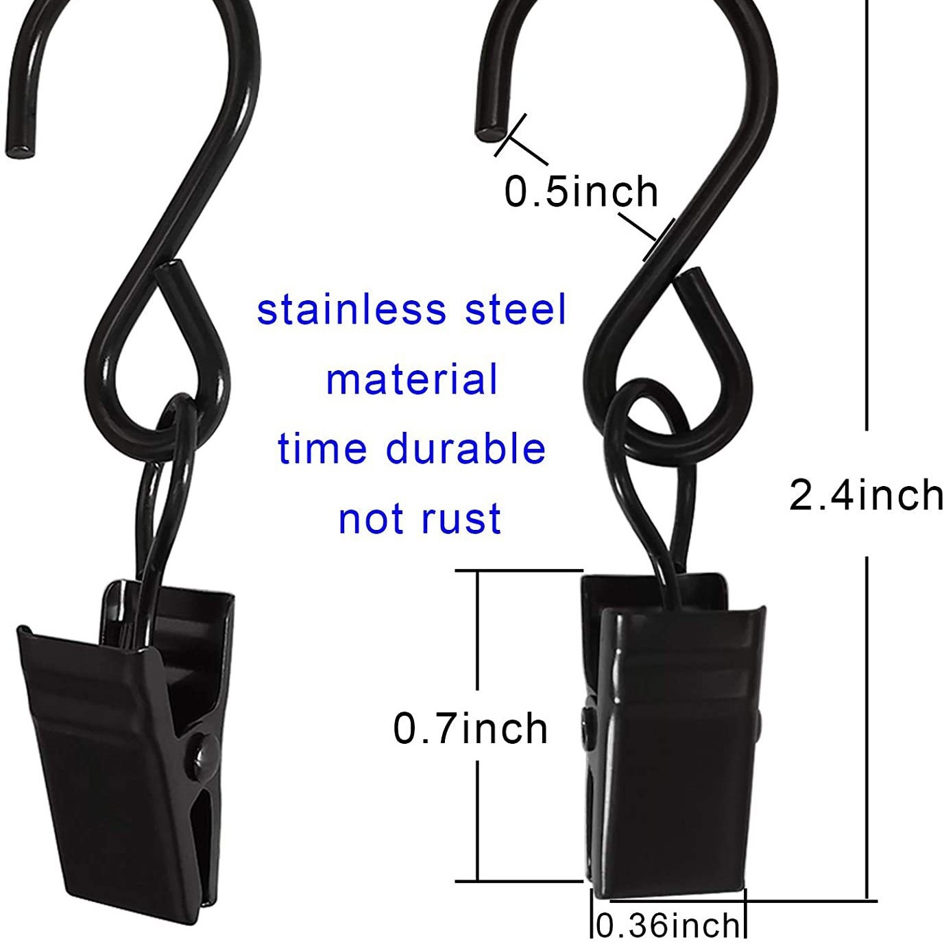 S-hook clip, iron wire S-hook hook, curtain clip, curtain shower curtain, door curtain S-shaped hook clip Application Scenario