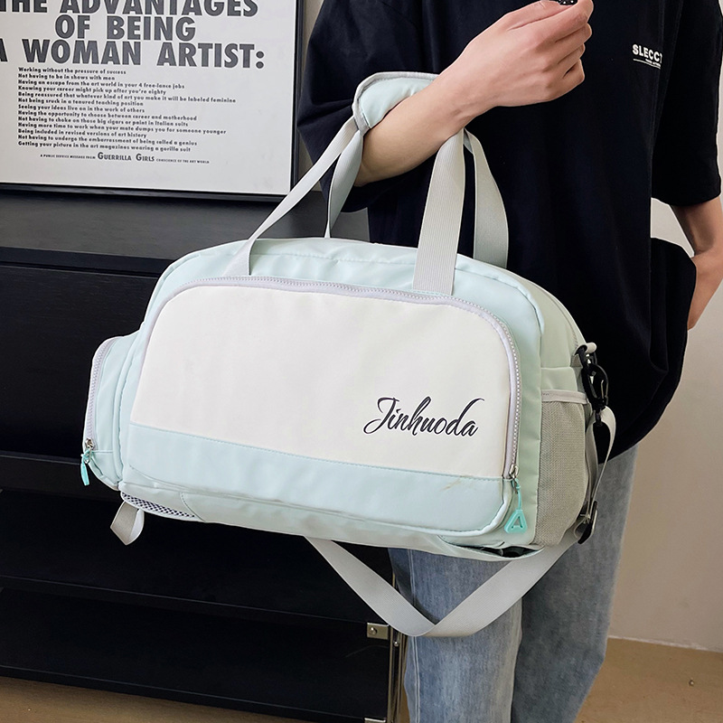 Fitness bag, women's sports backpack, multi-functional shoe compartment, large-capacity waterproof handbag, travel bag, swimming bag Specification drawing