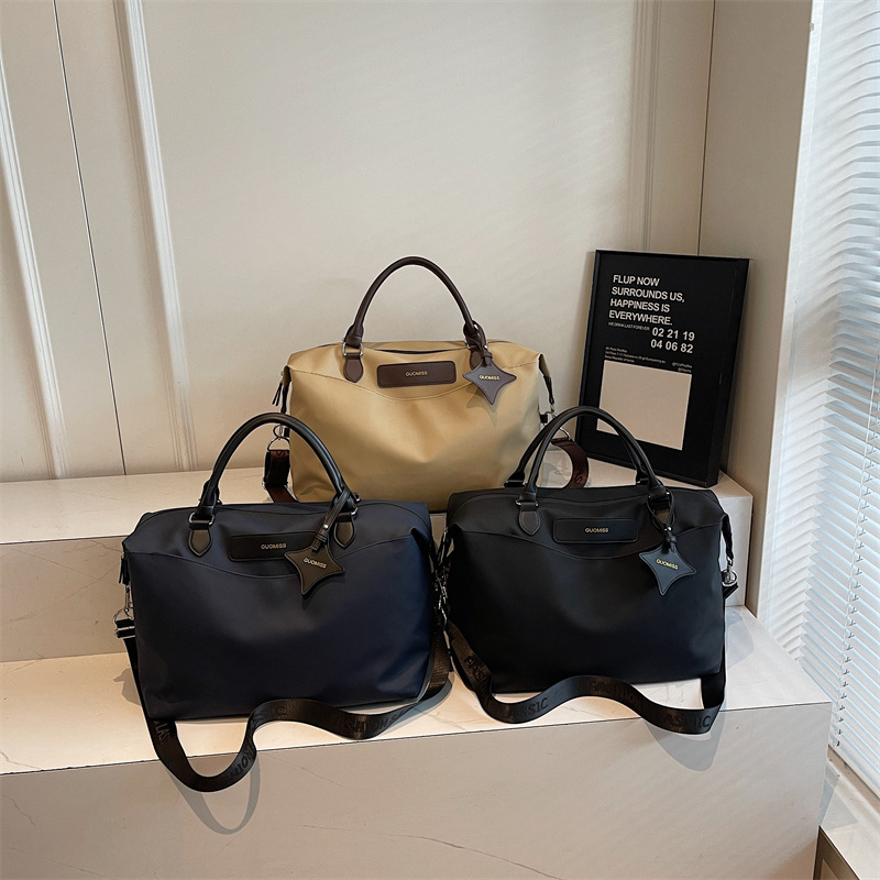 New trendy and fashionable fitness bag for men and women, simple and large-capacity set, handle luggage bag, crossbody carry-on travel storage bag details Picture