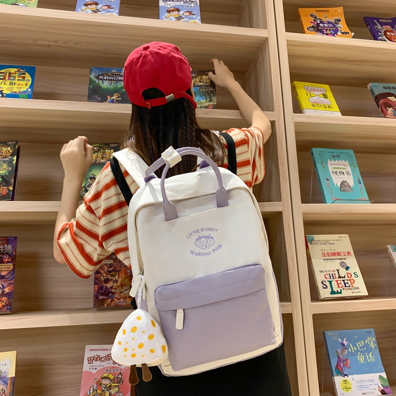 Niche design, high appearance level, schoolbag for girls, Japanese-style handbag, backpack, casual backpack for junior high school, high school and college students details Picture