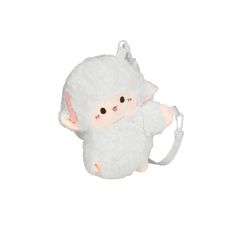 High-quality appearance level little sheep plush backpack, girl doll bag, cute single-shoulder little sheep papa bag, cross-border Item Picture