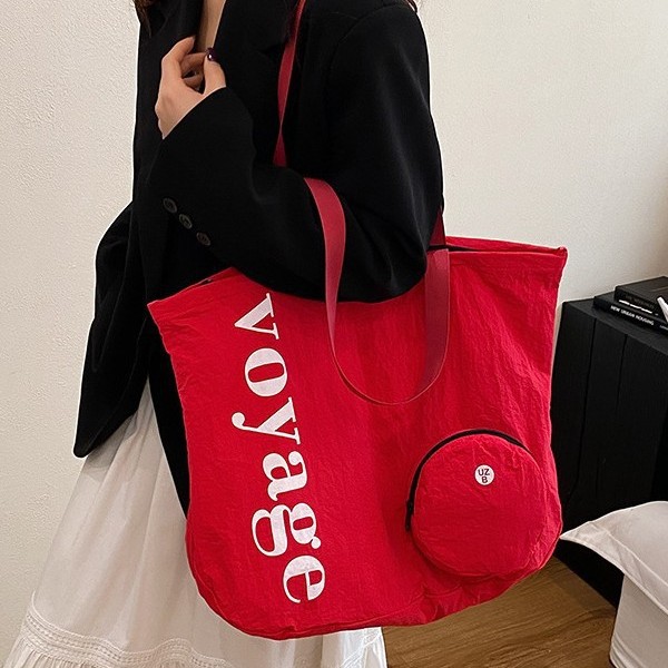 New 2025 Korean ins summer thin canvas bag, colorful hand-held bucket shopping bag for women Specification drawing