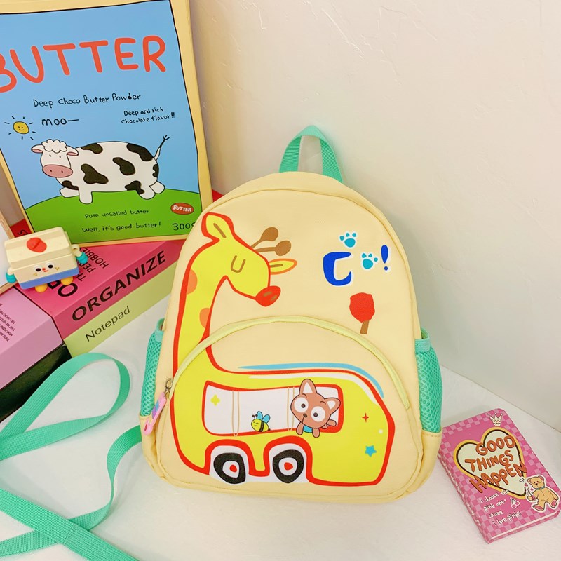 Cartoon cute giraffe kindergarten new schoolbag, casual, simple and trendy, high appearance level, anti-wandering backpack Specification drawing