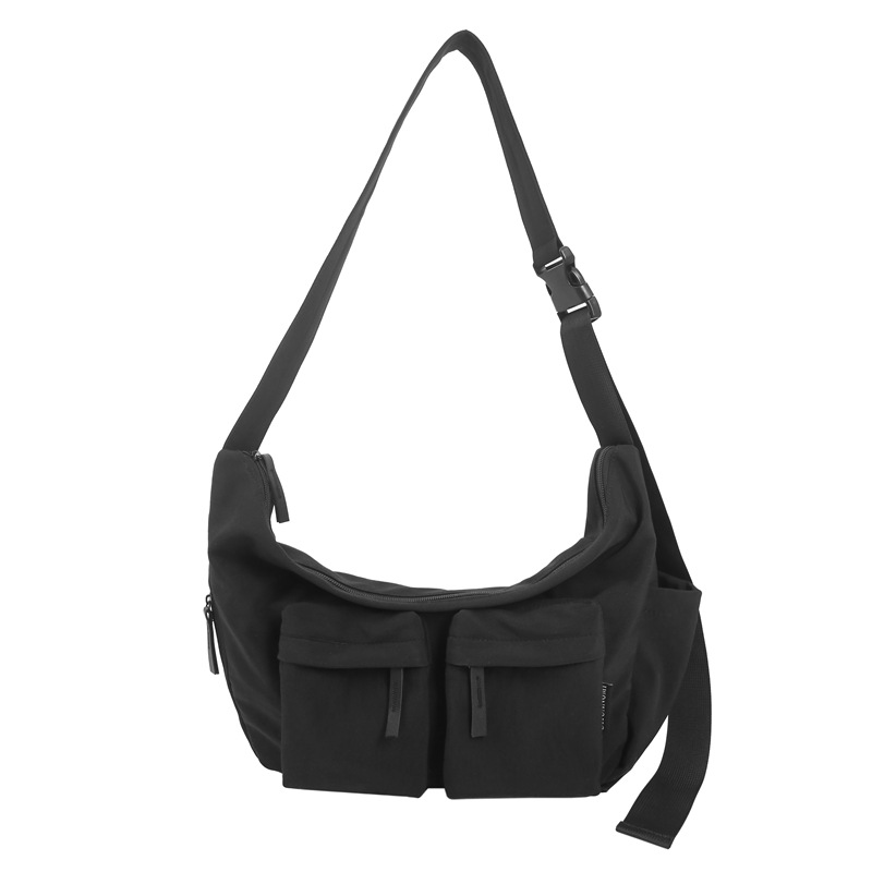 Dumpling Bag for both men and women, simple and sporty style, waterproof nylon fabric, large-capacity casual single-shoulder tote bag Item Picture