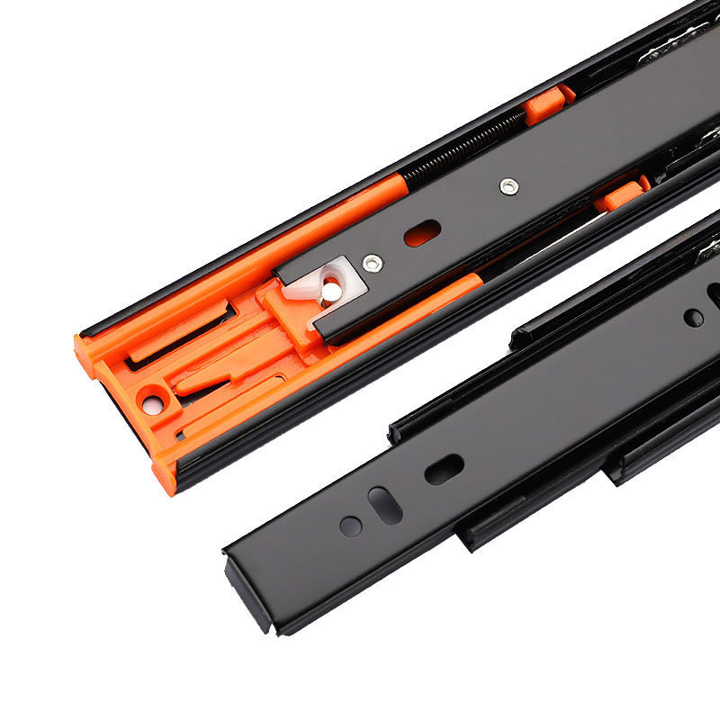 Drawer guide rails, damping buffer slide rails, thickened silent steel ball track slides, drawer slide rails, furniture hardware slide rails Specification drawing