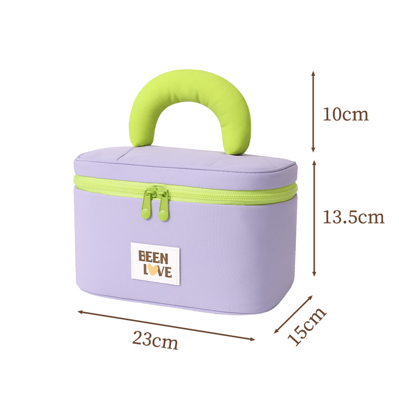 Runhui's new cotton candy top and bottom cover storage bag, cosmetic storage bag, hand-held large-capacity makeup bag, large capacity Item Picture