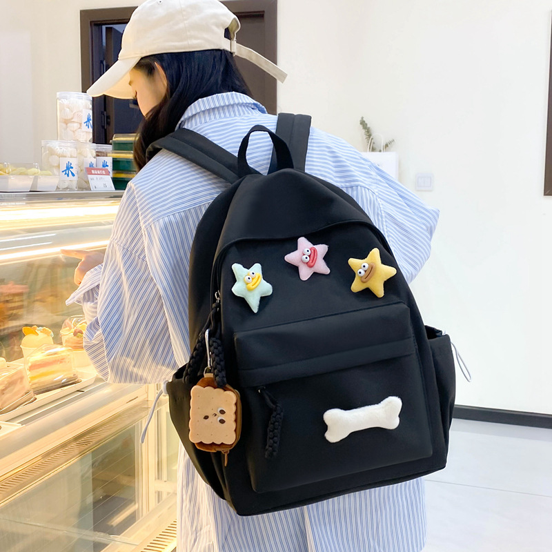 Simple and fashionable backpacks for girls, middle school students, high school students and college students. Forest and Japanese style casual campus backpacks details Picture