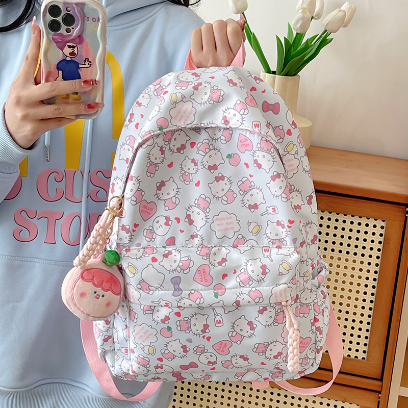 Cross-border high-appearancelevel schoolbag for girls, junior high school, senior high school and college students, large-capacity backpack, lightweight schoolbag for primary school students details Picture