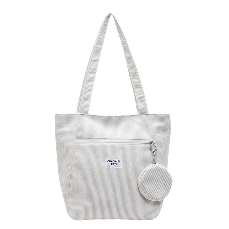 Korean-style corduroy bag, women's large-capacity commuting single-shoulder bag, fashionable and versatile tote bag, new style mother and child armpit bag Item Picture