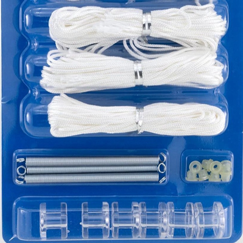 4 rolls of 6-meter small pull rope, 3 springs, 10 pulleys, 10 plugs, 1 rope threading device, and honeycomb curtain details Picture