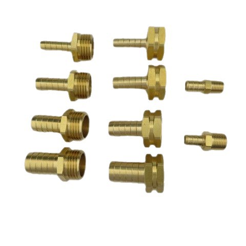 Brass garden hose adapter accessories,3/8" barbs and 3/4" GHT male and female connectors Item Picture