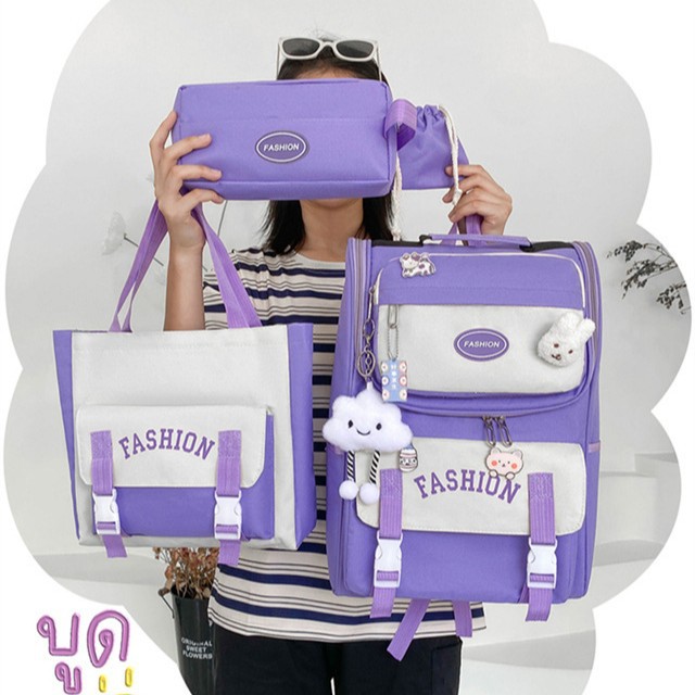High appearance level, large capacity, lightweight, lightweight, versatile backpack, multi-functional tutorial bag for junior high school and senior high school students, handbag full figure