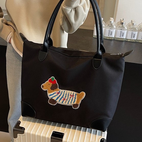 Korean style Instagram cute girl Tote bag 2024 New Cartoon dog shoulder bag large capacity versatile bag Specification drawing