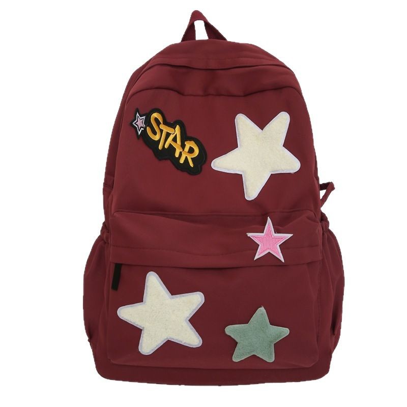 New casual backpack for junior high school students, large-capacity Korean-style schoolbag, fashionable and cute star academy style backpack Item Picture