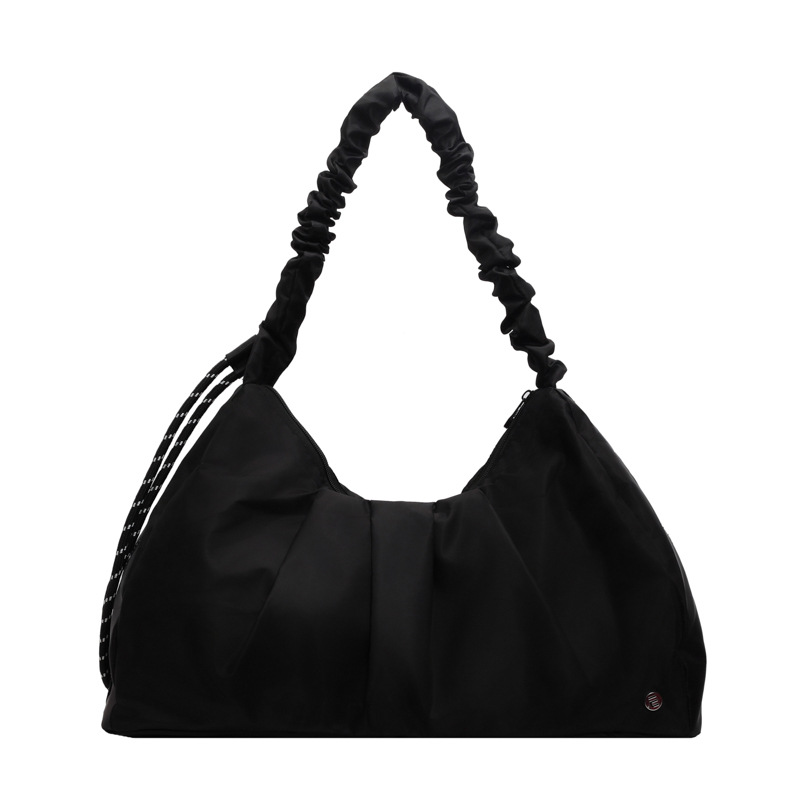 Pleated large-capacity tote bag for women, 2025 new Korean style trendy and fashionable single-shoulder bag, casual and sporty handbag for going out Item Picture