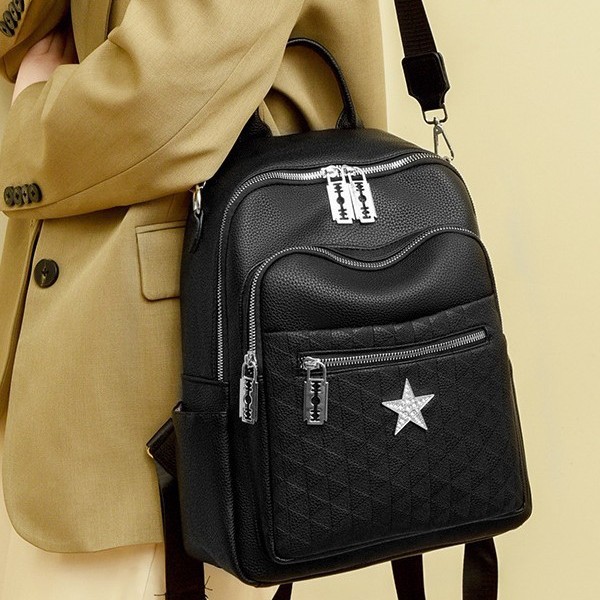 The new women's backpack, the five-pointed star crossbody bag, is simple, versatile, fashionable, niche, high-end and high-quality casual single-shoulder bag Specification drawing