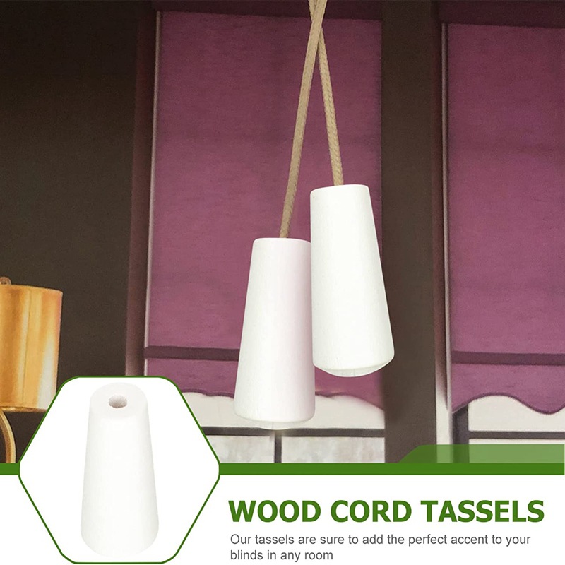 Conical wooden clock 36*17MM, off-white wooden clock, Venetian blind, wooden pendant, pull rope, pendant accessory Application Scenario