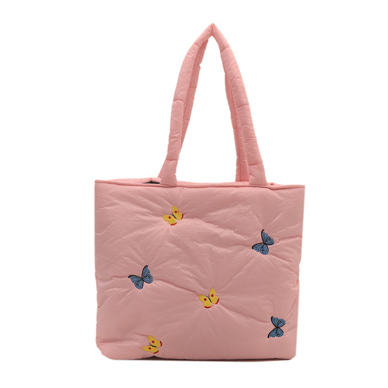 Embroidered butterfly casual commuting large capacity 2024 new autumn stylish and chic single-shoulder underarm tote bag Item Picture