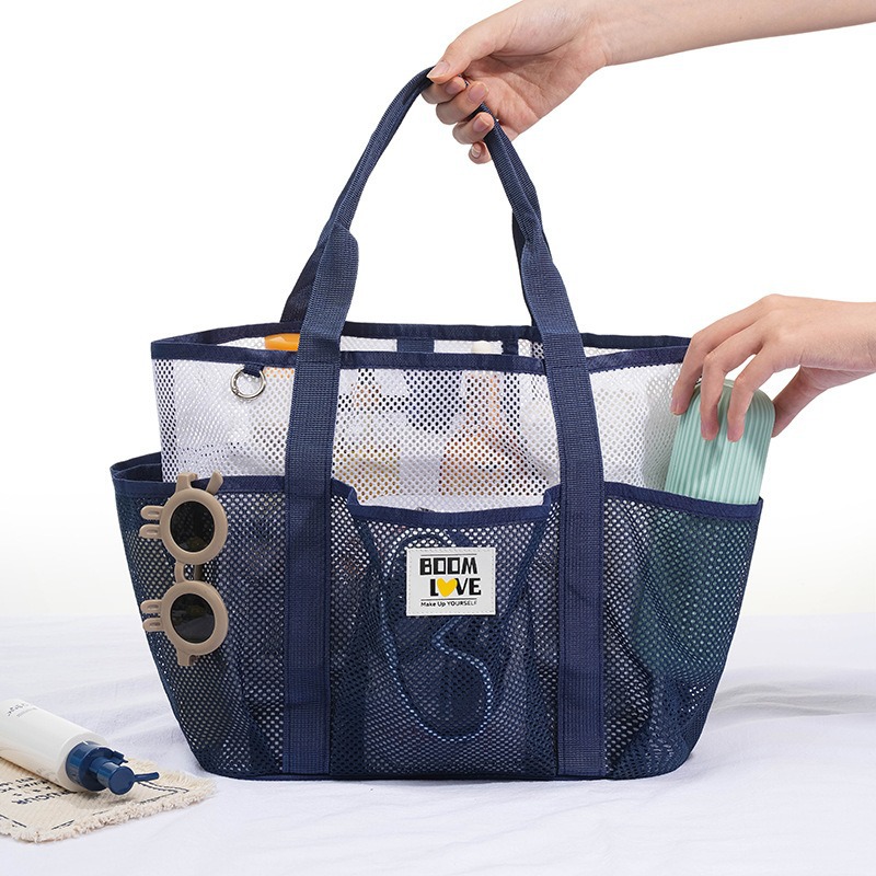 Rocking net beach bag, travel swimming, large-capacity travel bag, mesh single-shoulder hand-carry, multi-functional lightweight storage bag Item Picture