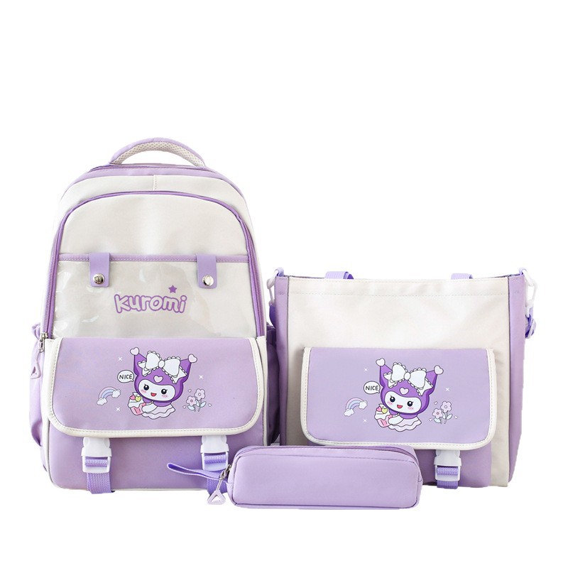 Cute cartoon schoolbag for female junior high school students, 2025 new double-shoulder backpack, large capacity, lightweight and versatile backpack, tutorial bag Item Picture