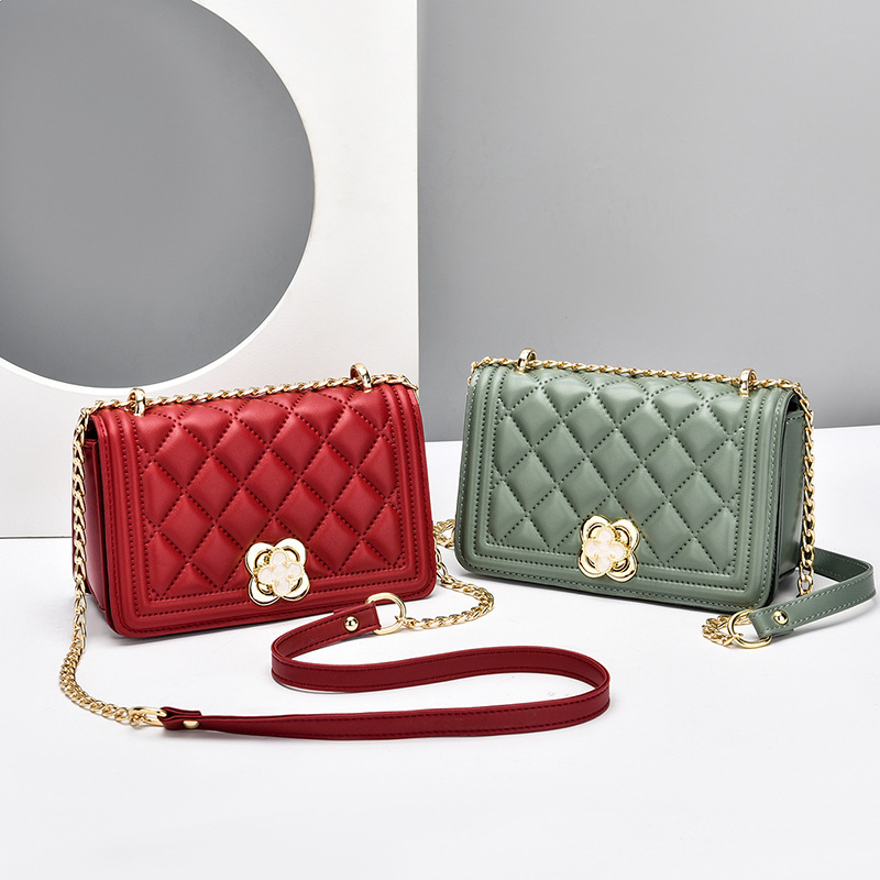 Colorful bag for Women 2022 Korean version New fashion diamond-shaped little Chanel style women's small square bag chain single-shoulder crossbody bag Specification drawing