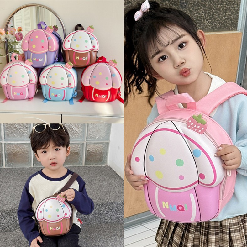 New cute cartoon cake children's bag, 2025 backpack for men and women, lightweight kindergarten schoolbag, hard shell bag details Picture