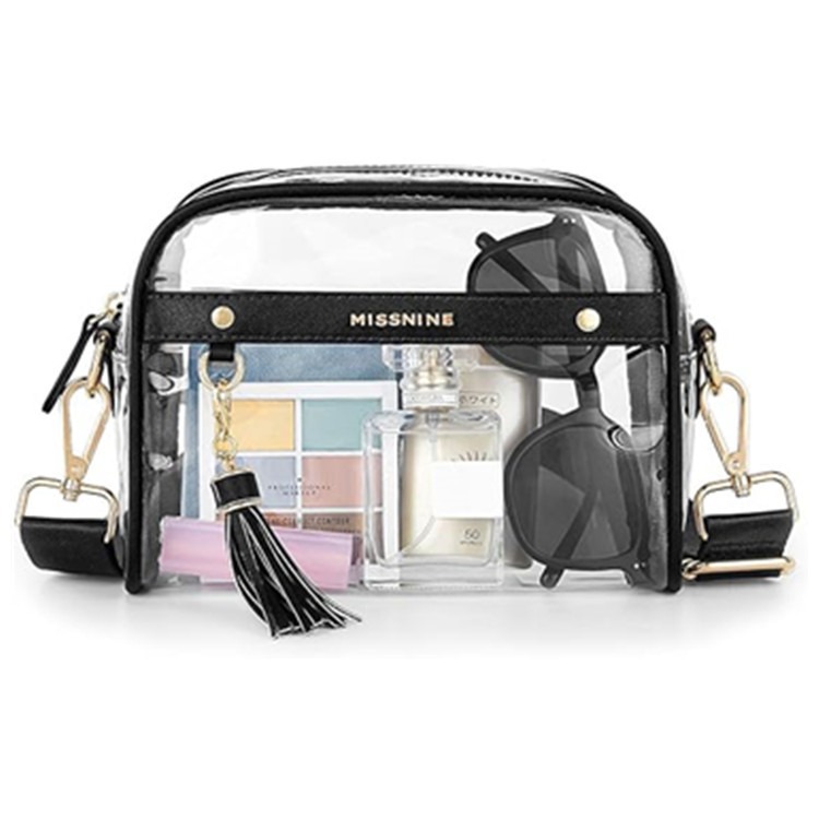 Amazon's new transparent PVC clear leather bag, sports women's wallet, crossbeam bag, single-shoulder bag, cross-border trend Item Picture