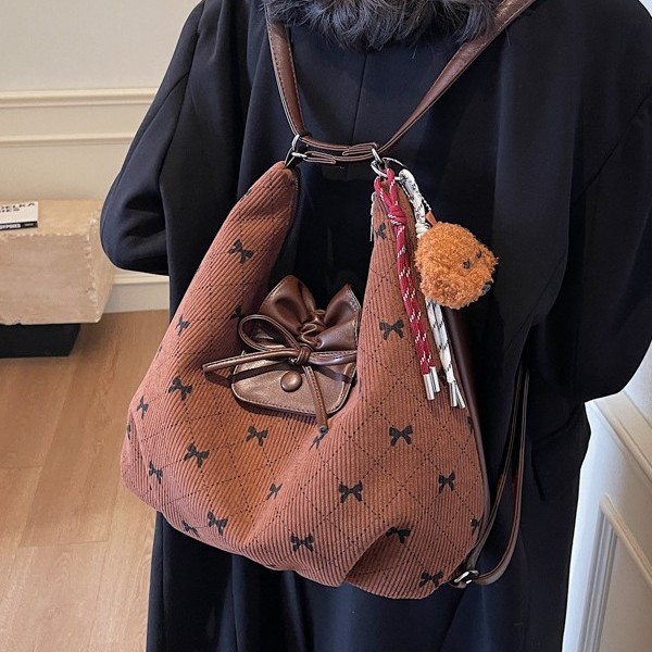 New autumn and winter style, cute and fresh bow single-shoulder bag, multi-purpose and versatile casual backpack, fashionable backpack Specification drawing