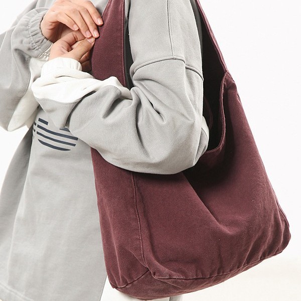 European and American retro casual 2025 spring women's single-shoulder hand-held cotton, linen and canvas large capacity solid color casual women's bag full figure