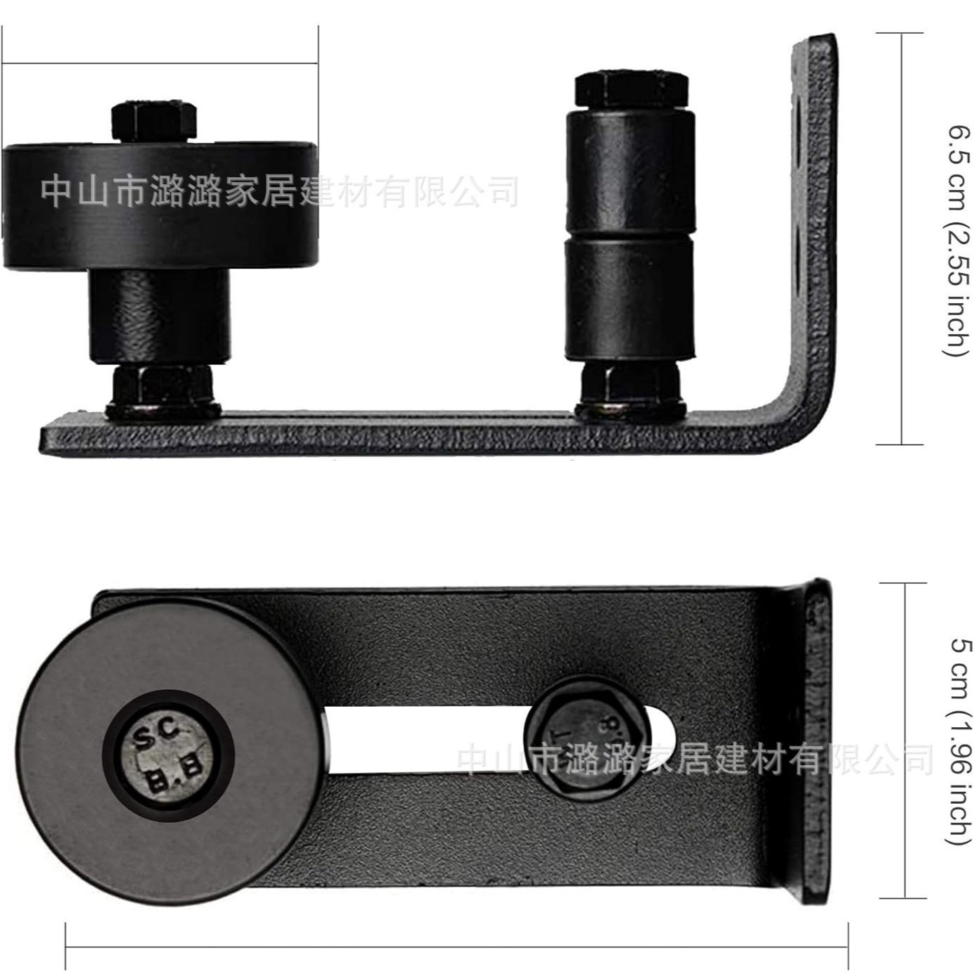 In-stock barn door anti-swing device, American-style floor guide limit device, hardware accessories, home interior sliding door, silent and anti-rust Specification drawing