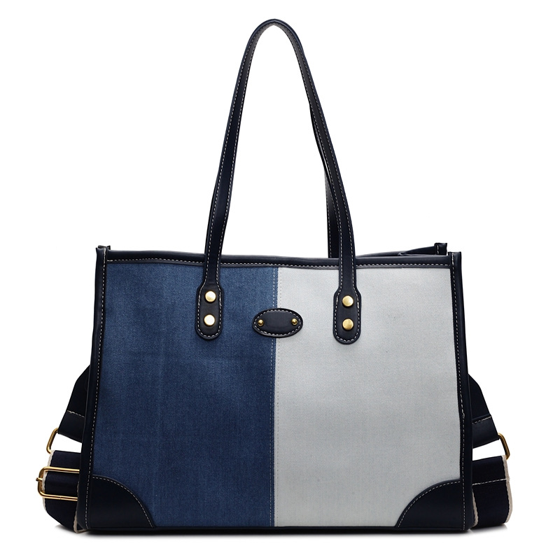Korean trendy handbag for women 2025 New style, fashionable color-blocking single-shoulder crossbody women's bag, commuter casual tote bag Item Picture