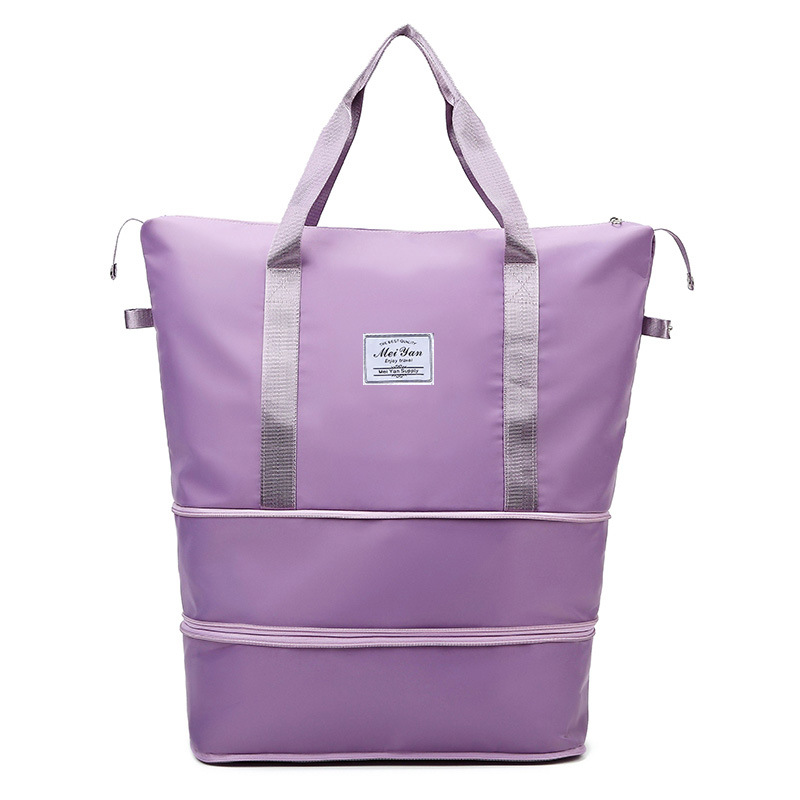 2025 New cross-border double-layer expansion large-capacity travel bag, dry and wet separation lightweight maternity bag, student luggage bag full figure