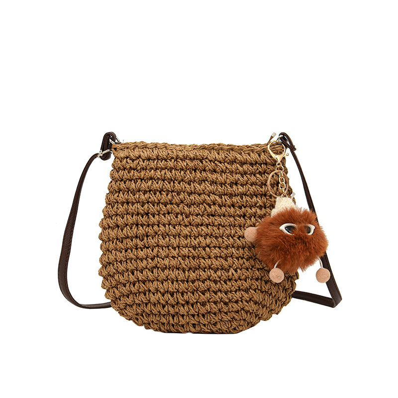 Vacation mini straw woven bag 2025 Summer new style fashionable beach bag, lightweight mobile phone bag, single-shoulder crossbody women's bag Item Picture