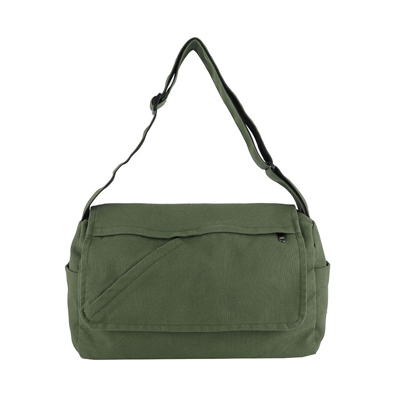 Postman bag for both men and women, new Spring 2025 large-capacity canvas crossbody bag, single-shoulder bag, casual school bag Item Picture