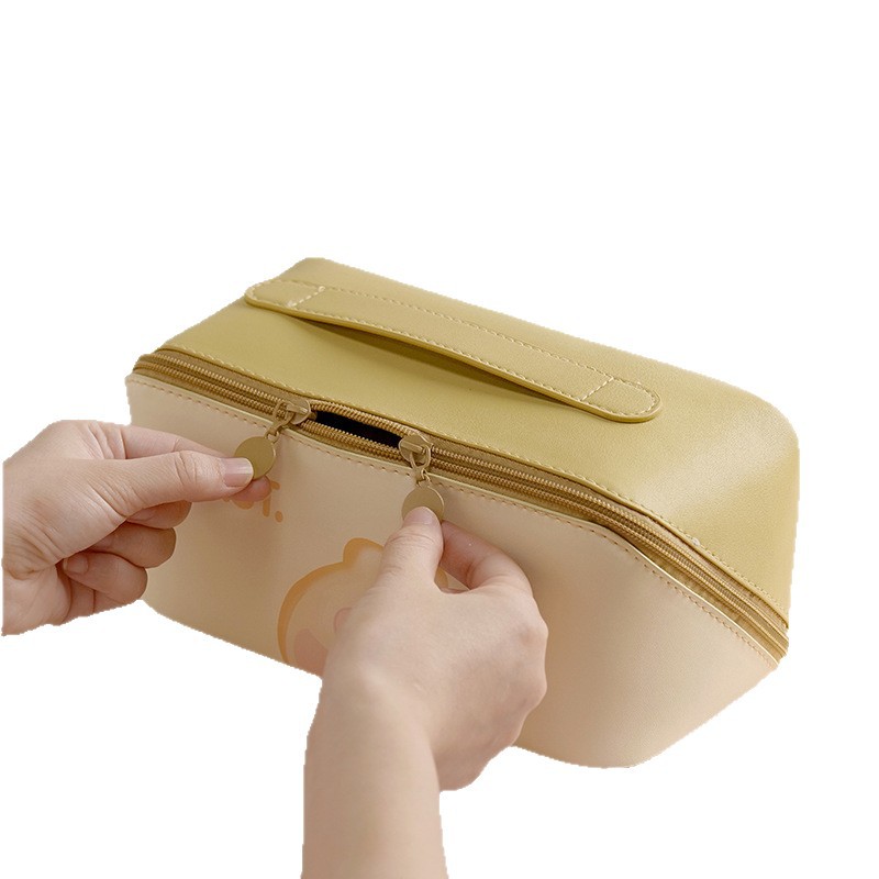 Multi-functional toiletries bag, high appearance level PU shell makeup bag, large-capacity portable travel cosmetics storage bag Item Picture