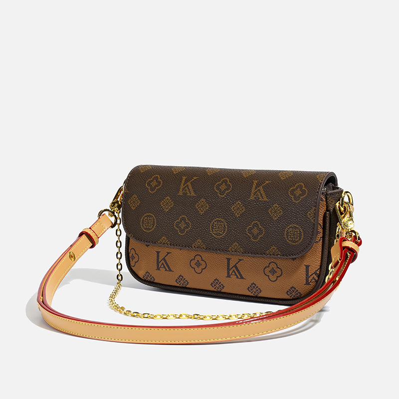 High-end printed bag for women, 2025 new style light luxury retro crossbody small square bag, fashionable chain single-shoulder armpit bag Item Picture
