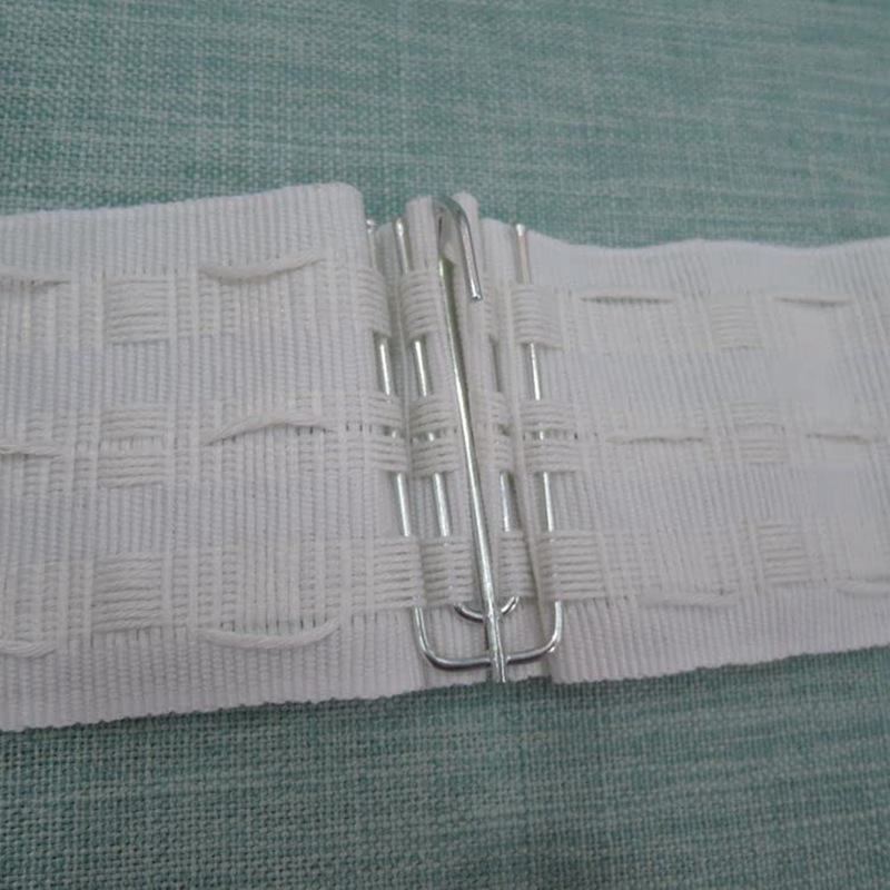 Cross-border 6-meter set of curtain elastic fabric tape, thickened hook tape, 8CM curtain fabric headband, polyester cotton webbing Specification drawing