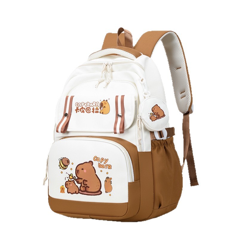 New Kapibala backpack for primary and middle school students, high appearance level, lightweight and large capacity, one-piece consignment Item Picture