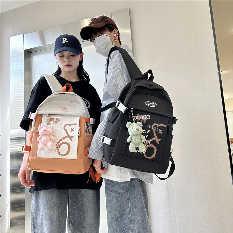 Cross-border dopamine Japanese-style schoolbag for girls, niche and simple, large-capacity computer backpack for teenagers, junior high school and college students full figure
