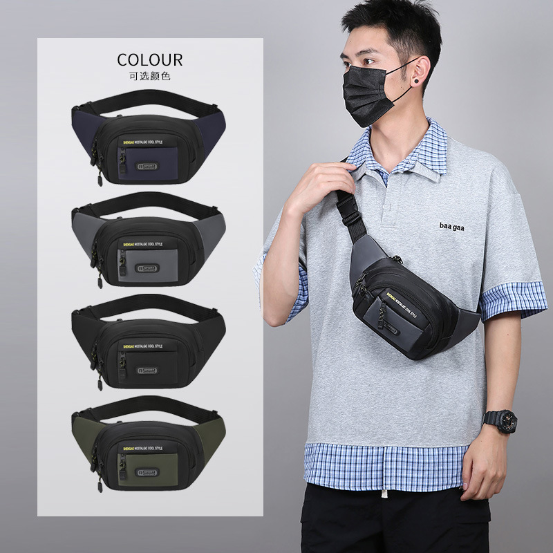 Factory wholesale of fashionable new waist bags for men and women, outdoor sports and fitness bags, cycling mobile phone bags, trendy and versatile chest bags full figure