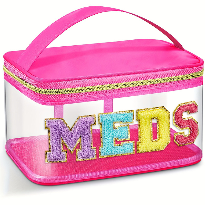 Customized Amazon cross-border embroidery storage bag, PVC letter makeup bag, travel toiletry bag, large-capacity makeup bag Application Scenario