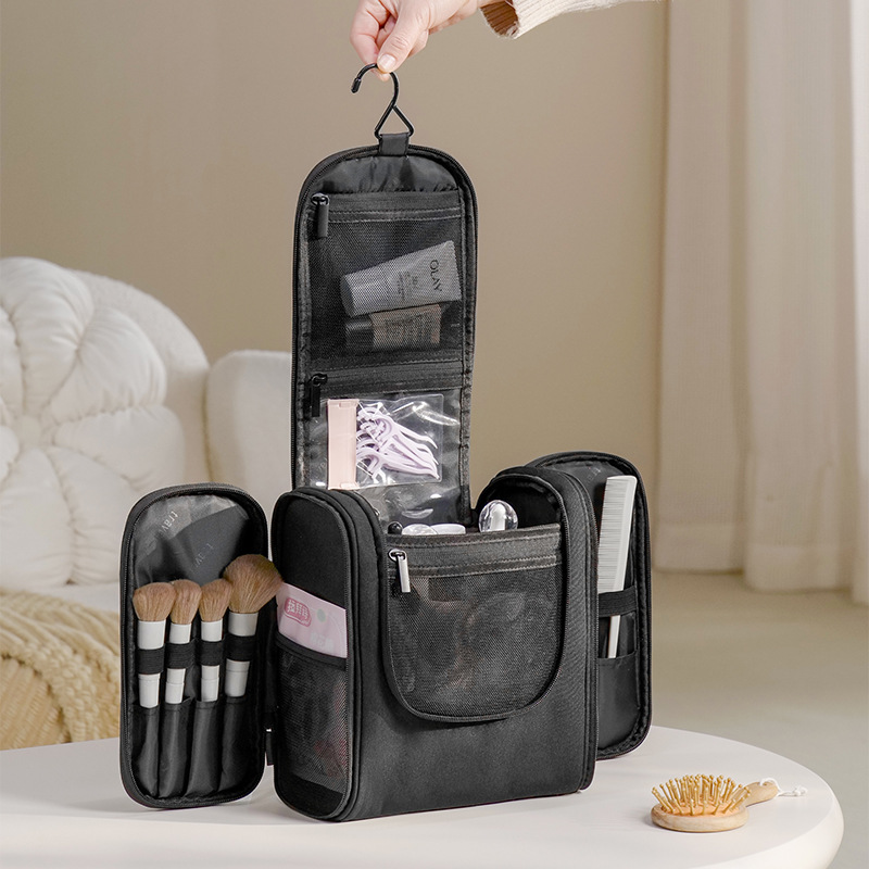 Multi-functional double-opening washbasin, large-capacity travel storage bag, hand-held hook washbasin bag, water-resistant, thickened hand-held full figure