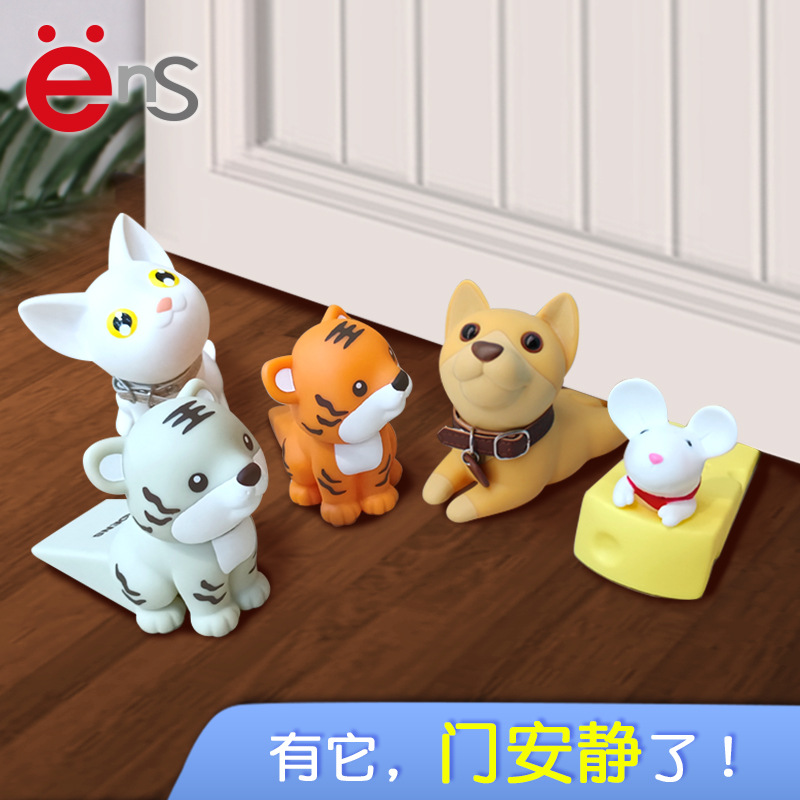 Cute cartoon animals, home safety, plastic door suction door stop, creative no-hole door stop, door handle, door plug Specification drawing