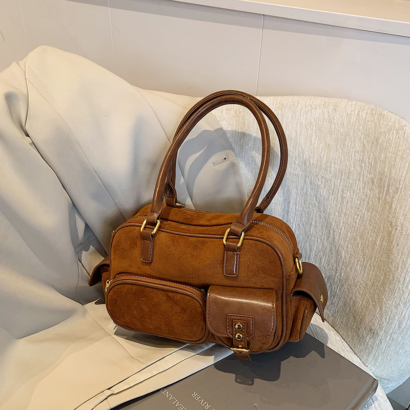 New hand-held travel bag for women 2024, retro, fashionable and casual single-shoulder bag, Korean style, high-end, trendy and versatile women's bag Specification drawing