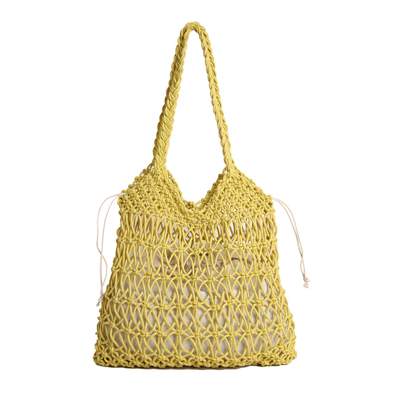 Fashionable woven straw bag, casual and simple hollowed-out woven bag, new spring and summer seaside tote handbag, tote bag Item Picture